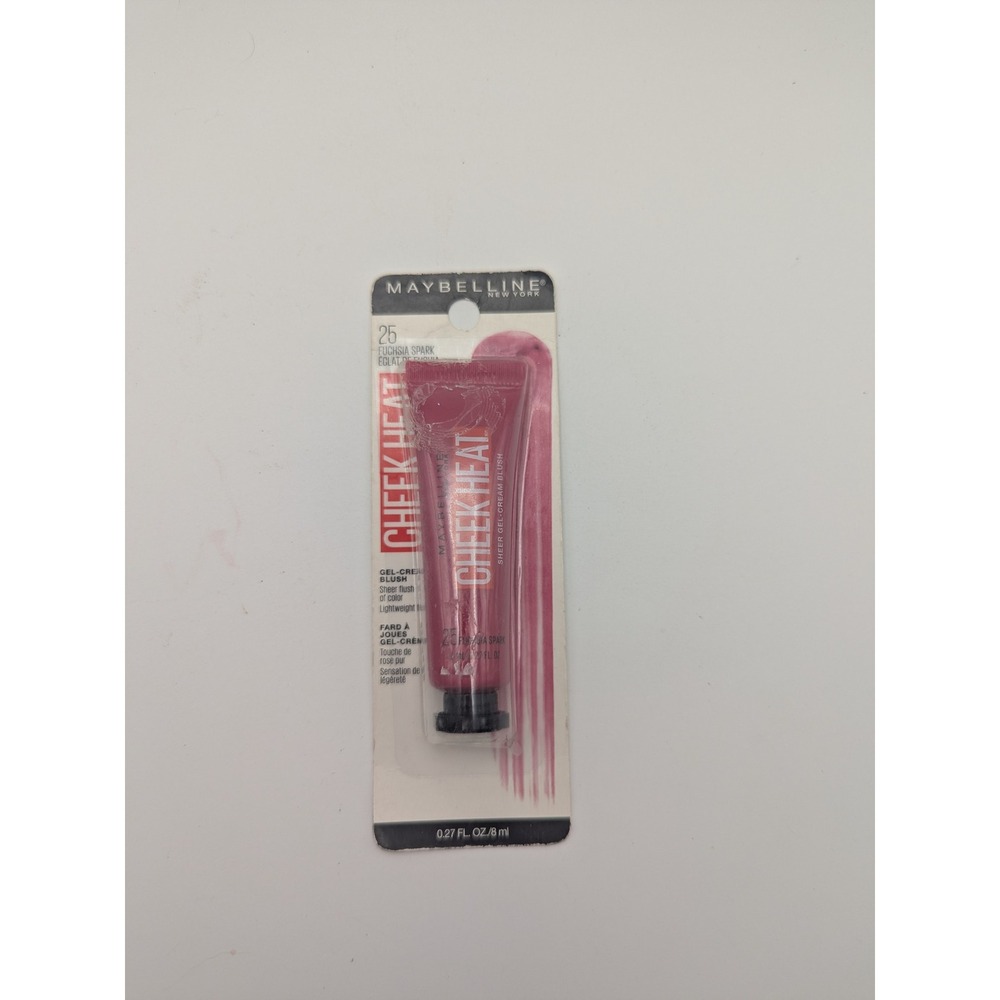 Maybelline Cheek Heat Gel-Cream Blush Tube 25 Fuchsia Spark 0.27 fl oz New Sheer